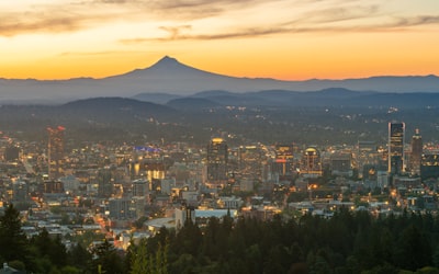 Portland skyline with Mount Hood